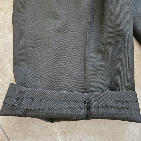 Monsieur by Givenchy Pleated Cuffed Slacks Trousers Pants Dark Olive Sz 42Rx27in - Picture 5 of 10